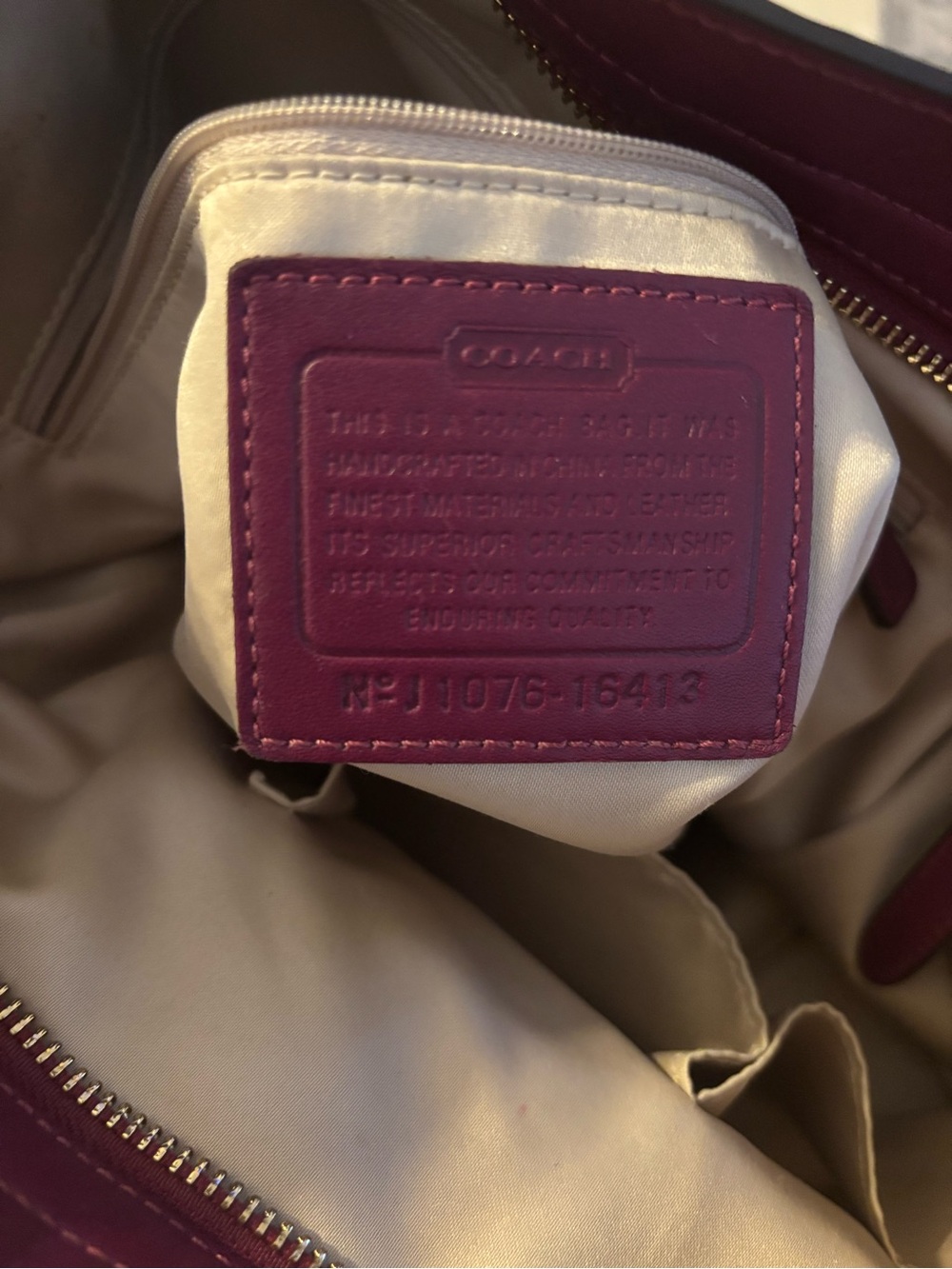 Coach Red Leather Shoulder Bag with Gold Hardware - Picture 9 of 9